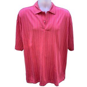 Bobby Chan lightweight silk blend pink coral short sleeve polo shirt size large